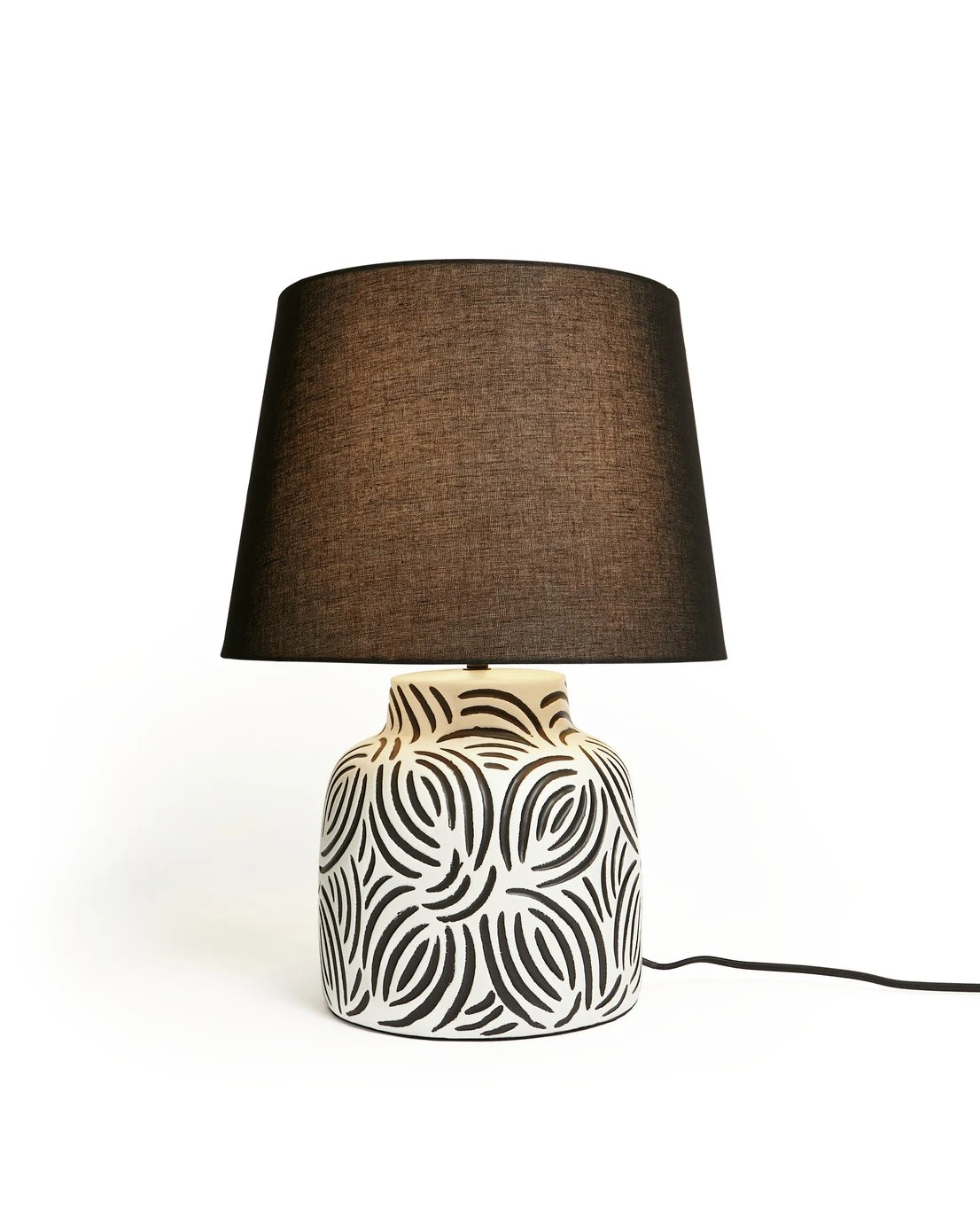Habitat Lynx Brush Stroke Ceramic Table Lamp - Black & White 4 Habitat Lynx Brush Stroke Ceramic Table Lamp - Black & White - Image 2