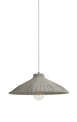 Habitat Apus Rattan Pendant - Whitewash