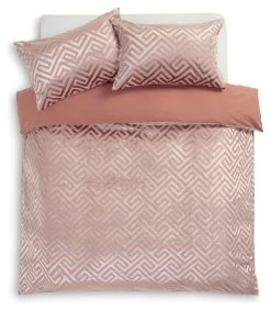 Habitat Geo Velvet Blush Pink Bedding Set - Single -Habitat shop 9602447 R Z002A