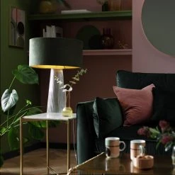 Habitat Gaia Velvet & Foil 40cm Drum Shade - Chive 17 Habitat Gaia Velvet & Foil 40cm Drum Shade - Chive -Habitat shop 9602564 R Z003C