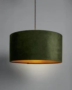 Habitat Gaia Velvet & Foil 40cm Drum Shade - Chive 18 Habitat Gaia Velvet & Foil 40cm Drum Shade - Chive -Habitat shop 9602564 R Z004C