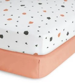 Habitat Kids Cotton Geo Shapes Pack Of 2 Fitted Sheet - Cot