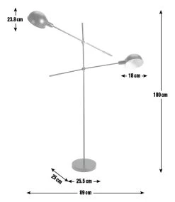 Habitat Jalonee Double Arm Floor Lamp - Black & Brass -Habitat shop 9616127 R E001