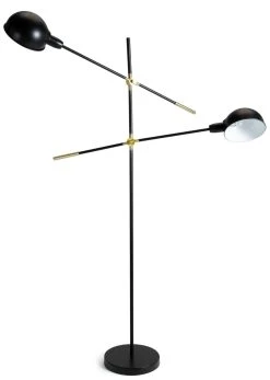 Habitat Jalonee Double Arm Floor Lamp - Black & Brass