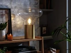 Habitat Marlow Glass Table Lamp - Gold -Habitat shop 9622977 R Z001C