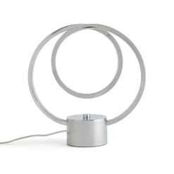 Habitat Pill Metal LED Table Lamp - Brushed Chrome