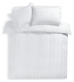 Habitat Cotton 400TC Sateen Stripe White Bedding Set -Double -Habitat shop 9648030 R Z002A