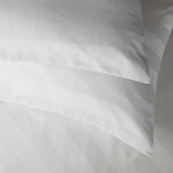 Habitat Cotton 400TC Sateen Stripe White Bedding Set -Double -Habitat shop 9648030 R Z003A