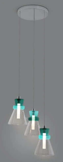 Habitat Vivian Glass 3 Light LED Ceiling Light - Green -Habitat shop 9656125 R Z002C